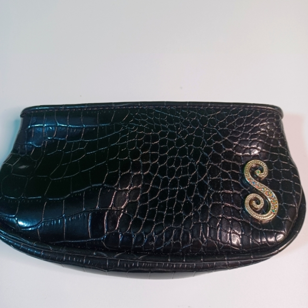 Villager Liz Claiborne Company, Croco Small Bag, Rhinestones on Initial …